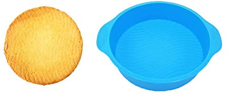 Qukaim Teglia da forno rotonda in silicone da 28 cm, antiaderente, per cottura fai da te, blu