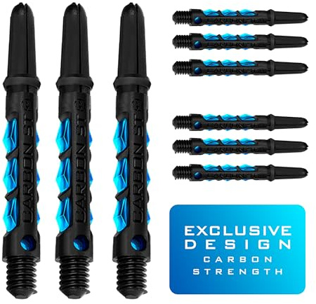 Harrows Darts 3 x Sets of Carbon ST Dart Stems - 9 Dart Shafts in Total - Available in 3 sizes - Tough Carbon Composite (AQUA, Short)