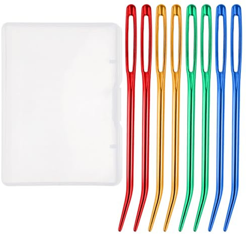 8 Stück Stopfnadeln Für Wolle Stopfnadel Häkel Zubehör Nadeln Wollnadel Stopfnadeln Mit Großem Öhr Garnnadel Set Gebogene Spitze Stumpfe Nadeln Bunte Nähnadel Mit Großem Für Diy-Nähen Handgefertigtes