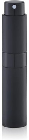 10ml Perfume Atomizer – Refillable Portable Travel Spray Bottle, Compact Mini Aluminum & Glass Fragrance Atomizer for Perfume & Aftershave (Black)