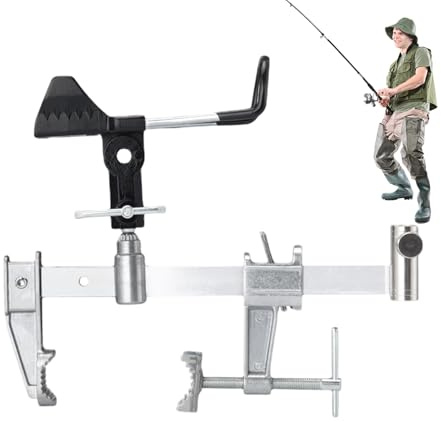 Supporto per canne da , montaggio a ponte, supporto universale a morsetto, girevole a 360°, denti regolabili, robusto in alluminio per a ponti