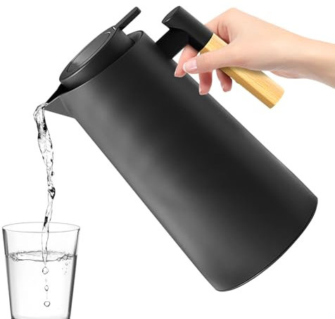 Caraffa Termica Isolata - Brocca Da Un Litro Con Rivestimento In Per Caffè - Contenitore Antigoccia Per Acqua Da Cucina Viaggio Ristorante Comodino