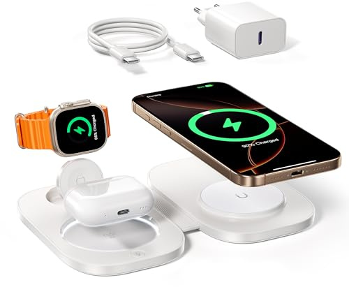 toocki Cargador mag-Safe 3 en 1,Plegable, Luz Nocturna para iPhone