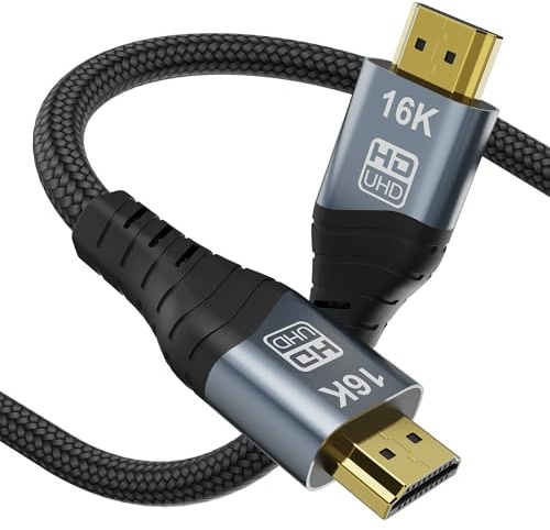 YIWENTEC 16K 10K 8K HDMI 2.2 kabel äkta UHD HDR 96 Gbps 16K@60Hz 8k @240hz 4K@480Hz stöd HDCP 3D HDMI-kabel för PS4 setTop Box HDTVs Projectors (1M)