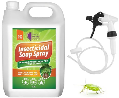 Insecticidal Soap Spray for Plants 2.5L – Natural Pest Control for Large Gardens & Greenhouses – Kills Aphids, Spider Mites, Whiteflies & Thrips – Insecticide for Indoor & Outdoor Plant Protection