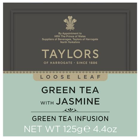 Taylors of Harrogate Grönt Te - Delikat, Mjukt och Uppfriskande - Med Jasmin - Löste i Burk - 125 g