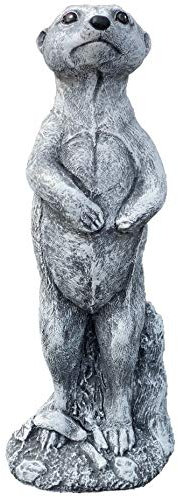 Steinfigur Erdmännchen stehend Steinguss frostfest wetterfest Gartenfigur
