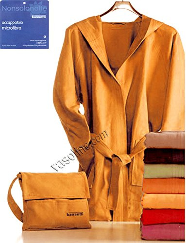Bassetti Accappatoio con Cappuccio e Tasche + Borsa Microfibra Arancio tg. XL