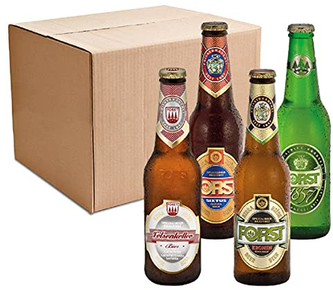 FORST Set 12 Bottiglie da 33 cl Degustazione Birra Forst: Felsenkeller, 1857, Kronen, Sixtus - Birra Forst 12 Bottiglie - 3,96 Litri