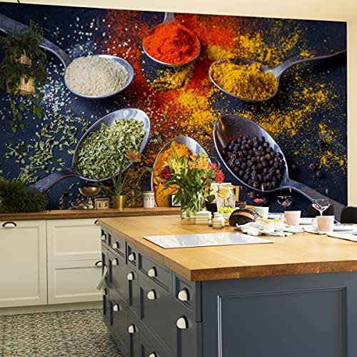 Muralo Fabelhafte Selbstklebende Fototapete 360x240 Esszimmer Bunte GEWÜRZE Moderne Tapete Küche Restaurant Wandbilder Wandtapete XXL Luxus Abstrakt Br. 360 cm x Hö. 240 cm