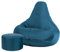 Bean Bag Bazaar Gaming Sitzsack mit Hocker für Erwachsene, Blaugrün, Outdoor Sitzsack mit Füllung, Bean Bag, Wasserabweisender Stoff, Bequemer Sessel für Wohnzimmer, Garten, Terrasse