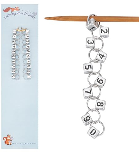 NBEADS 2 Pcs Acrylic Pendant Knitting Counter Chains, Cube with Number Beads Acrylic Stitch Markers Row Counting Accessories for Knitting Crochet Tracking Project Progress