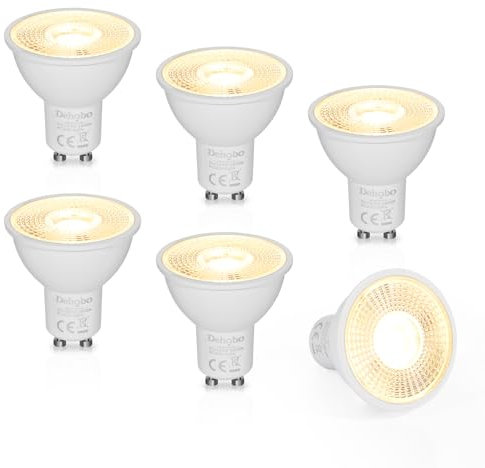 Dehobo GU10 LED Warmweiss Glühbirne, LED Lampen Licht Spot Warmweiss Lampe 6W 2800K 480 Lumen Ersetzt 60W Halogen Leuchtmittel, 120° Abstrahlwinkel Spotlight, Nicht Dimmbar Led, 6 Stück