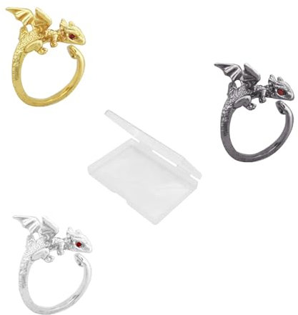 Yamobi 3 Stück Häkelringe zum Häkeln Verstellbarer Häkel Ring, Strickzubehör Häkel Tension Ring mit Flying Dragon Design, Häkelzubehör für Wolle,Strickzubehör mit Box