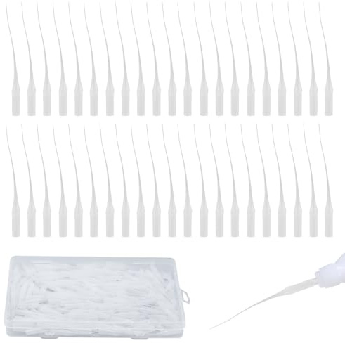 215 stycken självhäftande spetsar sekundlim, lim Micro Tips applikator, plastlim flaskspetsar förlängare applikator, pipett droppare tips laboratoriedosering självhäftande dispenser
