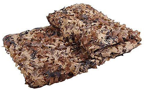 J3DFGFLR Camo Net Desert Camouflage Net, Outdoor Sunshade Fence Net Blinds, Reinforced Camouflage Net for Hunting, Party Decoration, Sunshade. ()