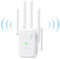 WLAN-Verstärker, Erweiterungsverstärker, 300 Mbit/s, hohe Leistung mit 4 Antennen, mit Repeater/AP-Modus, Verstärker mit Ethernet-Anschluss für alle WLAN-Geräte