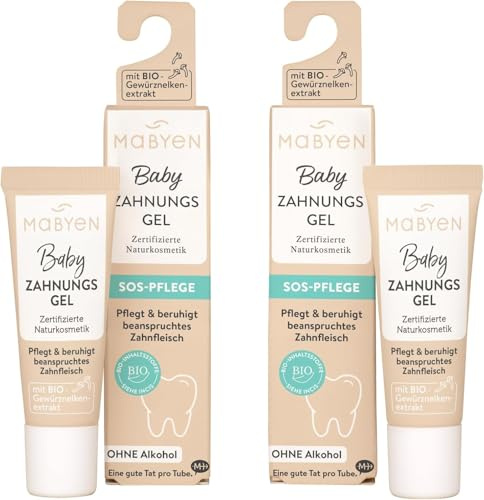 MABYEN Gel dentale per bambini 2 x 10 ml – Set doppio per gengive infiammate – sollievo naturale durante la dentizione – senza alcool e lidocaina