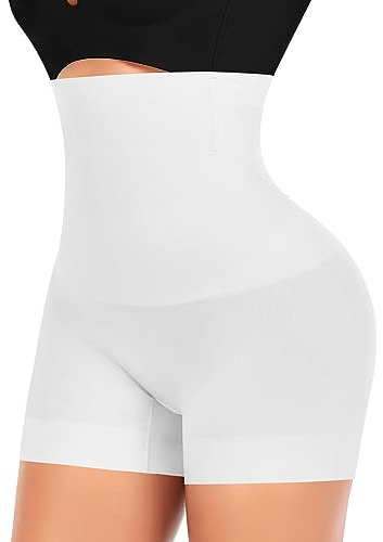 YARRCO Short Gainant Femme Ventre Plat Invisible Culotte Gainante Amincissante Panty Gainant sans Couture Culottes Sculptantes Taille Haute Shorty Anti Frottement Cuisse (#2 Blanc(Taille Haute),XXL)