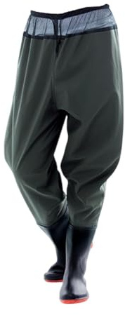 Fenteer Vadeadores de Pesca, vadeadores de Cintura, PVC, Impermeables, Botas Antideslizantes, Pantalones de Pesca, Pantalones de vadeo para Actividades de