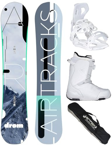 Airtracks Damen Snowboard-Set Freestyle Freeride Drom Lady Rocker 145 + Snowboard Bindung Master W + Snowboardboots Strong ATOP W 39 + Sb Bag