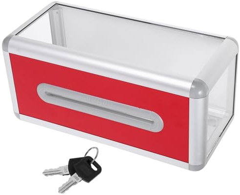 SUPVOX Boîte à Cartes de Visite de Bureau Multifonction Transparente avec Serrure, Porte-cartes Verrouillable pour Rangement Sécurisé, Support Pratique pour Cartes et Billets, Usage