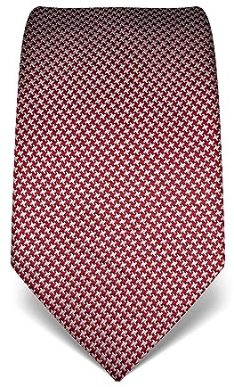 Vincenzo Boretti cravatta elegante classica da uomo, 8 cm x 15 cm, di pura seta di alta qualità, idrorepellente e antisporco, motivo pied-de-poule rosso vino/bianco