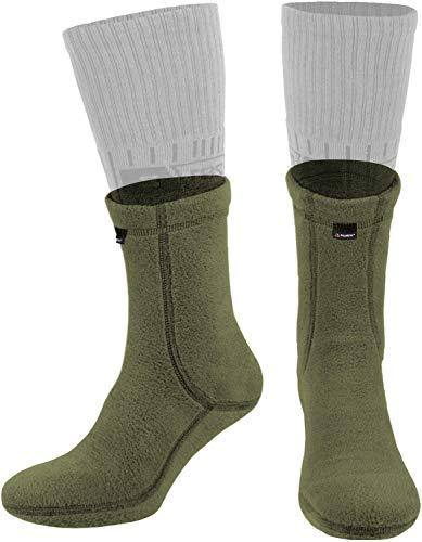 281Z Military Warm 6 inch Liners Boot Socks - Outdoor Tactical Hiking Sport - Polartec Fleece Winter Socks (Small, Olive Green)