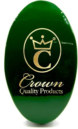 Crown Quality Products “The Original” Curved 360 Wave Brush - Emerald Green Body, Soft, 100% Boar Bristle Hairbrush, Engraved Logos, Piano Lacqure Finish