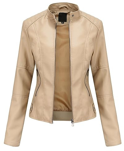 YYNUDA Femme Veste en Cuir PU Bombers Aviateur Moto Blouson Femme Simili Cuir Biker Zippé Chaud Casual