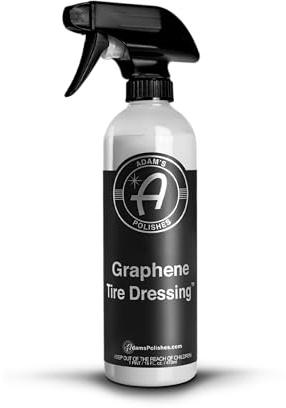 Adam's Polishes Graphene Tire Dressing - Deep Black Finish W/Graphene Non Greasy Car Detailing | Use W/Tire Applicator After Tire Cleaner & Wheel Cleaner | Ceramic Coating Like Tire Protection (16oz)