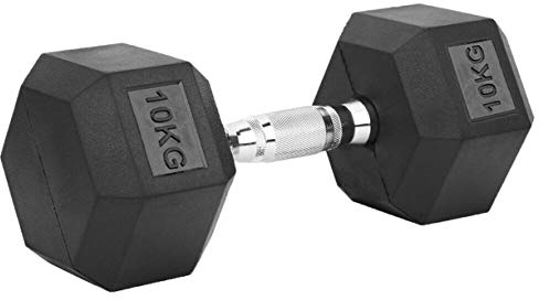 Hex Dumbbells 10kg | 12.5kg | 15kg | 20kg | Singles and Pairs | Weights (10Kg x1 (Single))