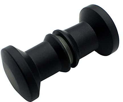 KEABATH 1 maniglia rotonda in vetro nero in lega di zinco per box doccia, doccia, doccia, pezzi di ricambio