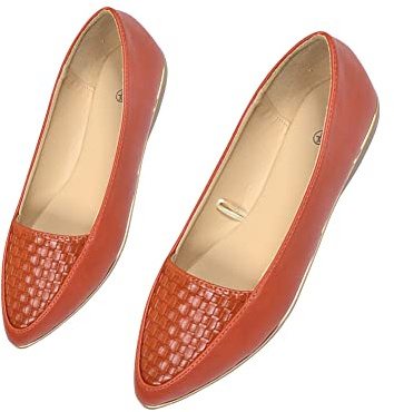ERLINGO Ballerines plates tissées à enfiler pour femme Pour le travail ou le bureau Confortables Bout pointu Antidérapantes Talon bas Décontractées Confortables Pour la marche,