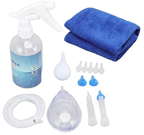 Haofy Kit per la Pulizia Dell'orecchio di Flacone Spray per Rondella Dell'orecchio da 500 Ml con Strumento di Rimozione della Cerume per L'orecchio Professionale per la Rimozione
