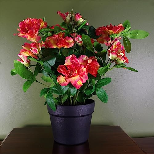 Löv konstgjord Rhododendron blommande växt orange