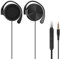 Geekria Auriculares con Cable con Clip en la Oreja,Auriculares portátiles con Gancho con micrófono y Controlador de Llamada compatibles con Android,Mac,Windows,Evita el Pelo de los Auriculares(Negro)