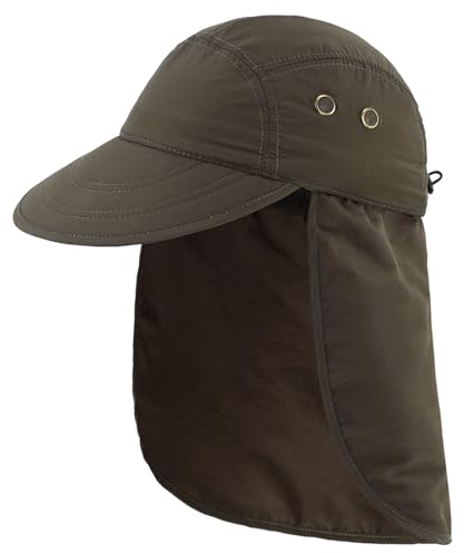 Decentron Outdoor Mens Sun Hat with Removable Neck Flap Fishing Hat for Men UPF 50+ Sun Protection Cap Safari Hiking Hat