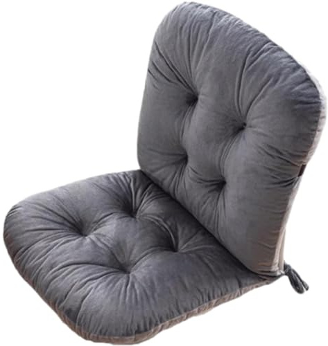 Coussin de Chaise avec Dossier Morkite, Rempli de Polyester, Coussin de Mobilier, Rectangulaire 80 x 45 cm, Gris Foncé Uni, Moderne, Intérieur et Extérieur