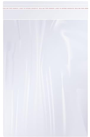 Clear Cellophane Bags Long Self Adhesive Cello Bags 50µm Self Sealing OPP Plastic Bags for Bakery Cookies Candies Jewelry Crafts Candles Party Decorative (50, 40cm x 50cm)