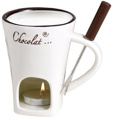 jamgeery 200ml Tasses À Fondue Au Chocolat, Tasse À Fondue Candy avec Fourchette Fondoir pour Chocolat Et Fromage Service À Fondue Au Chocolat Fruits Fondue Au Fromage pour Chocolat, Fromage, Beurre