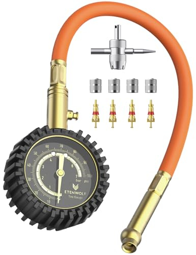 ETENWOLF Tire Pressure Gauge 0-100 PSI, ANSI B40.1 Grade A Accurate Tire Gauges for Tire Pressure with Large Glow Dial, Air Pressure Gauge for Tires, Car Accessories