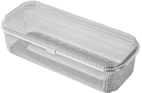 Cesta de palillo de lavavajillas, cesta de lavavajillas de acero inoxidable 10.8x4.4x2.8, soporte de utensilios de palillo de malla fina para cucharadas, horquillas, cubiertos grandes.