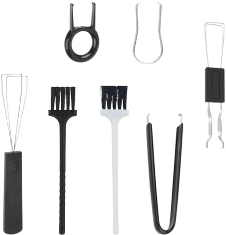AKSIQIOL Kit d'outils de retrait de touches de 7 pièces, extracteur d'interrupteur, extracteur de touches, pince à épiler de précision et brosse pour le nettoyage du clavier mécanique