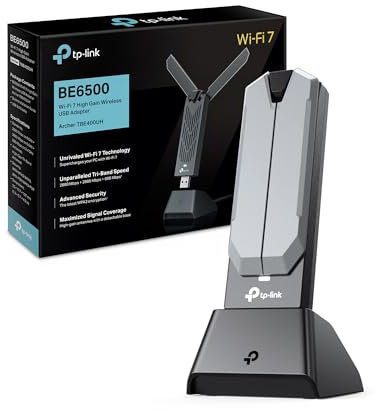 TP-Link Archer TBE400UH Wi-Fi 7 WLAN Stick for PC, BE6500 Tri-Band USB WLAN Adapter with High Performance Antenna, MU-MIMO, WPA3, USB 3.0, Only Compatible with Windows 10/11