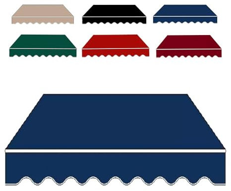 IMUNKT Patio Awning Fabric Replacement Retractable Sun Shade Awning Cover 6.5ft 8ft 10ft 13ft 16ft 20ft Waterproof Sunshade Shelter (Fabric Only)(Navy blue,8x6.5ft/250x200cm)