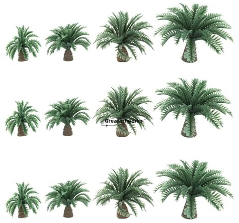 Plastic Trees for Projects,20Pcs 2.5-4cm Dwarf Coconut Palm Trees Scenery Models Resin Bush Artificial Forest Railway Sand Table Craft