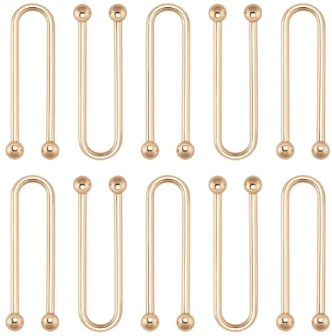 NBEADS 10 pz Chiusura Bikini, Fibbia Ad Anello A Forma di U, Fermagli e Chiusure per Bikini in Lega per Lingerie, Costumi da Bagno Vestiti Camicette Accessori per Indumenti con Fibbie, Oro