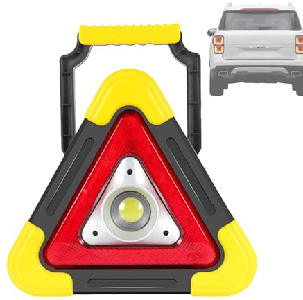 Genérico Triángulo De Advertencia Solar - ABS 27x24x5cm | Luces De Carretera De Emergencia | Kit De Seguridad para Vehículos: Baliza LED con Energía Solar, 4 Modos De Flash | Peligro De Camión para