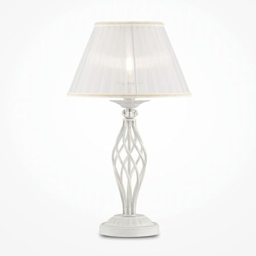 Casa Padrino Lampada da tavolo Art Nouveau Antico Bianco/Bianco H. 56 cm - Barocco & Art Nouveau Luci